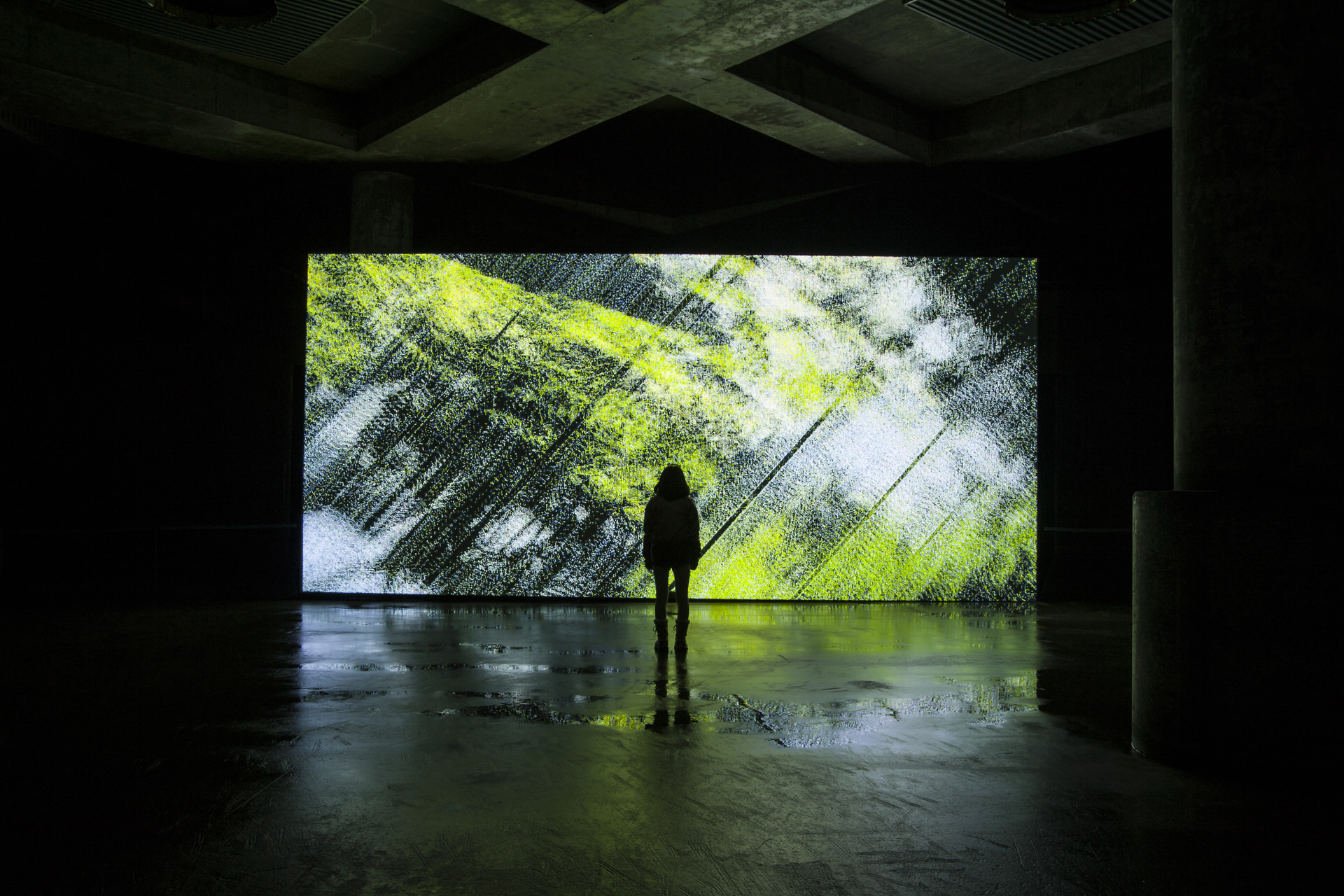 installation view in Snow Storage Space in Moerenuma Park