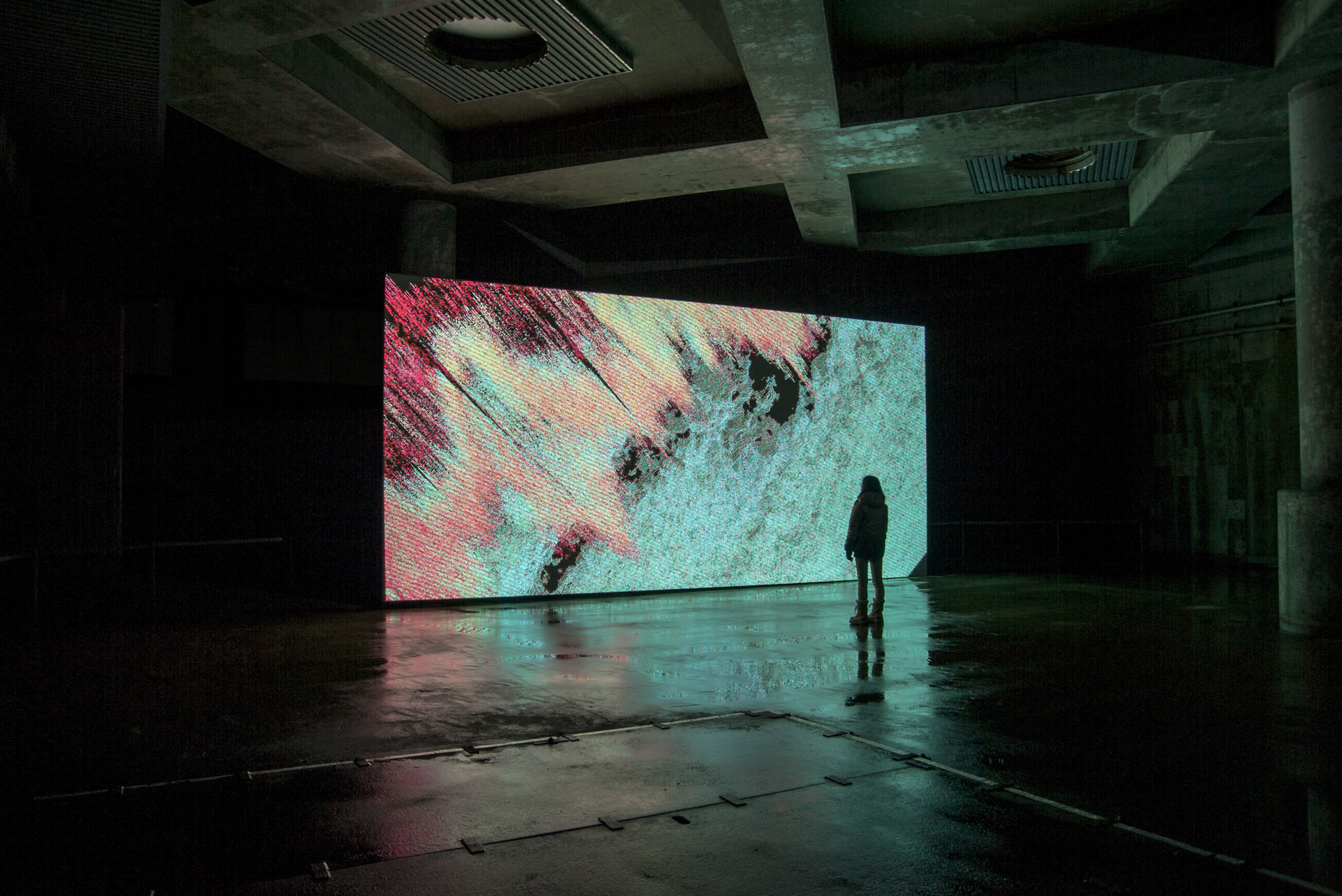 installation view in Snow Storage Space in Moerenuma Park