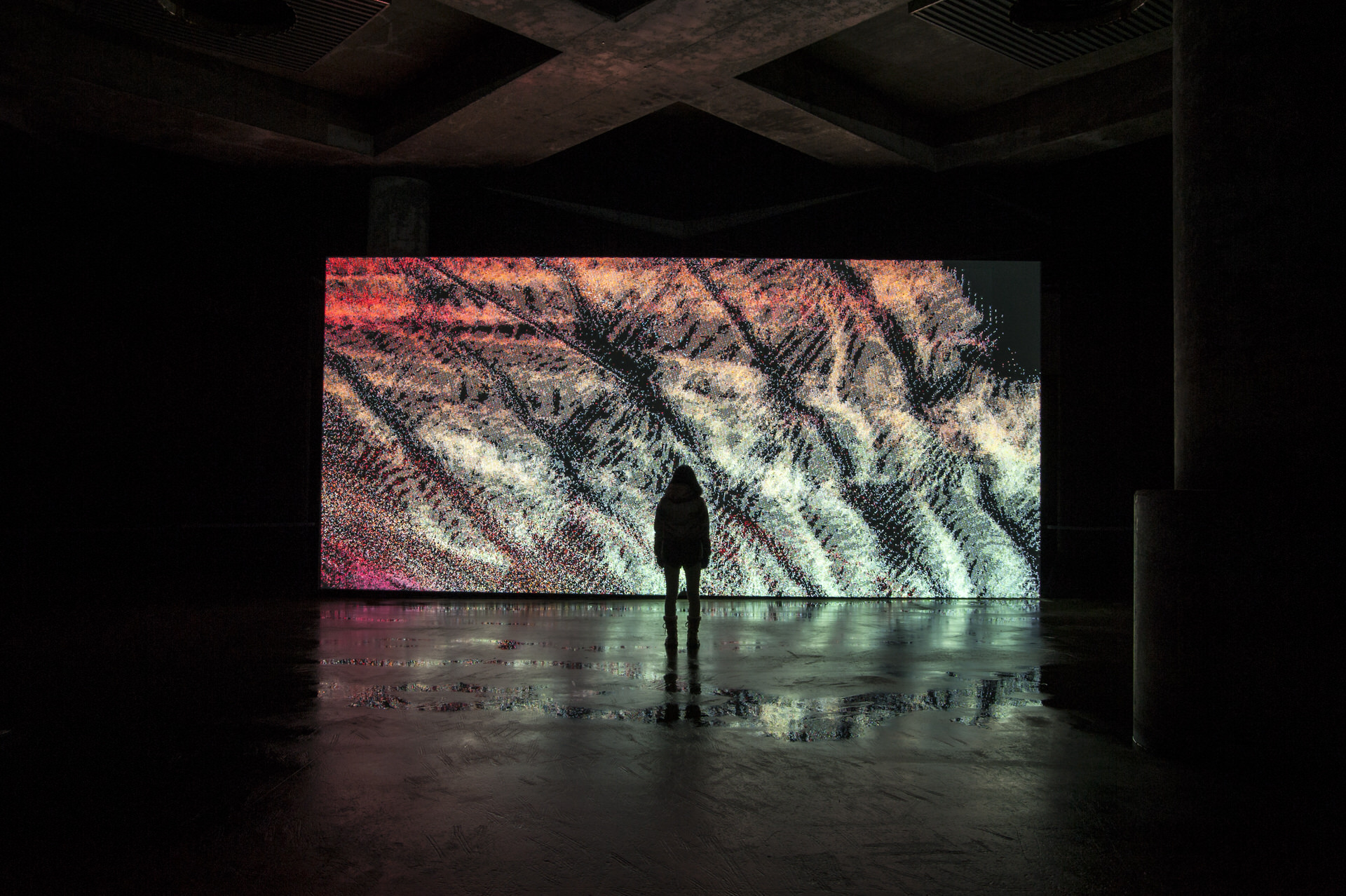 installation view in Snow Storage Space in Moerenuma Park