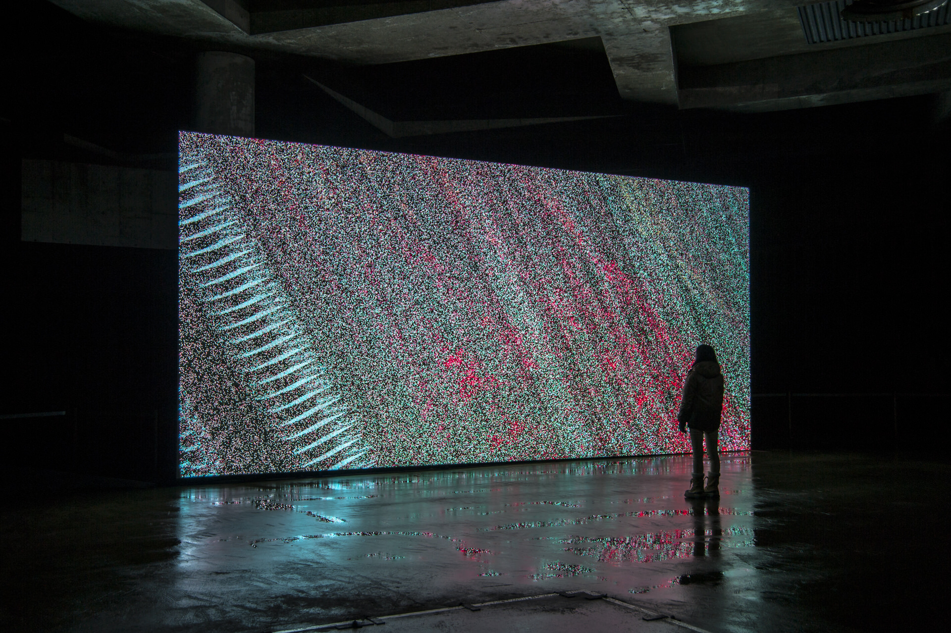 installation view in Snow Storage Space in Moerenuma Park