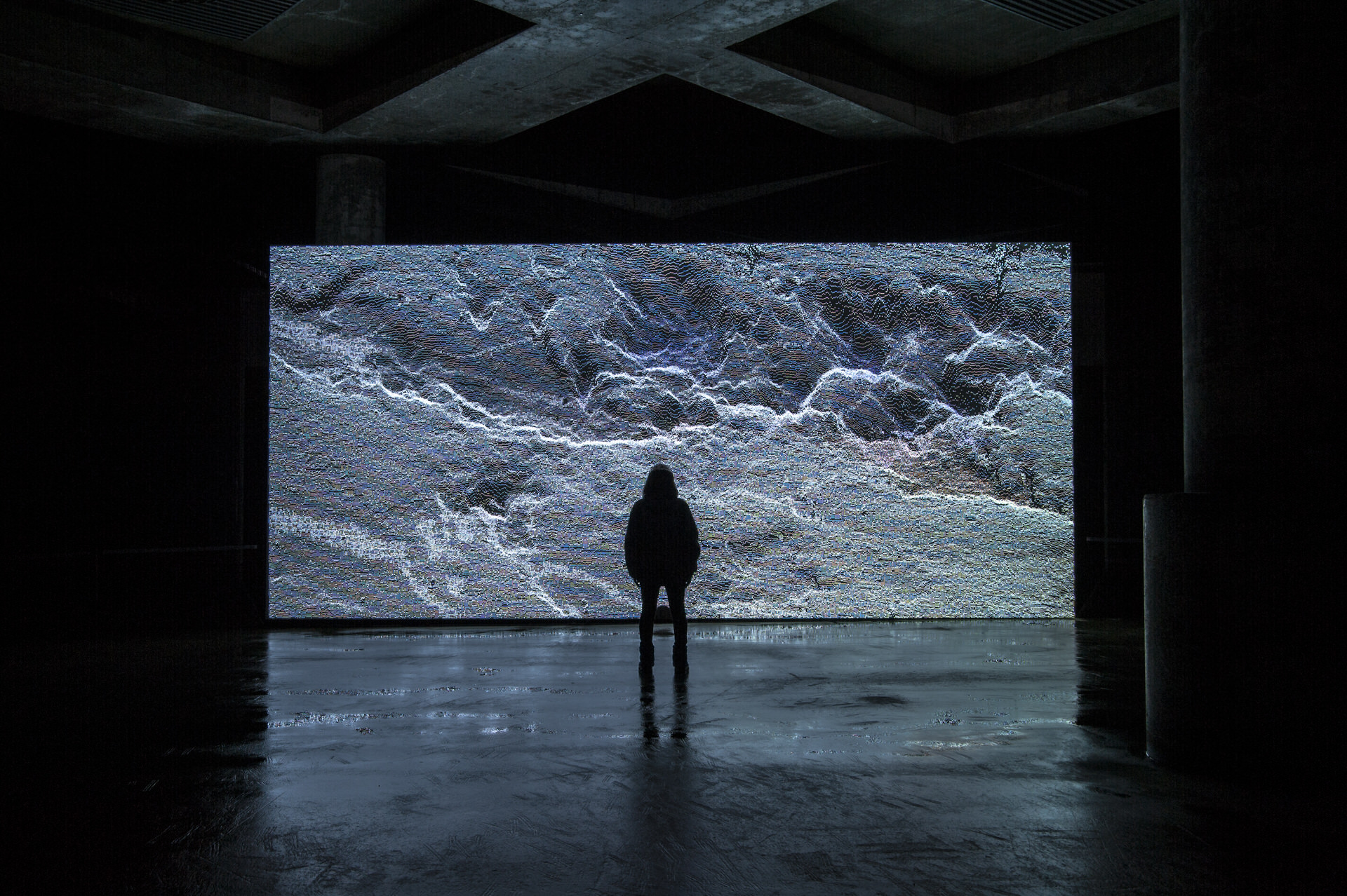 installation view in Snow Storage Space in Moerenuma Park