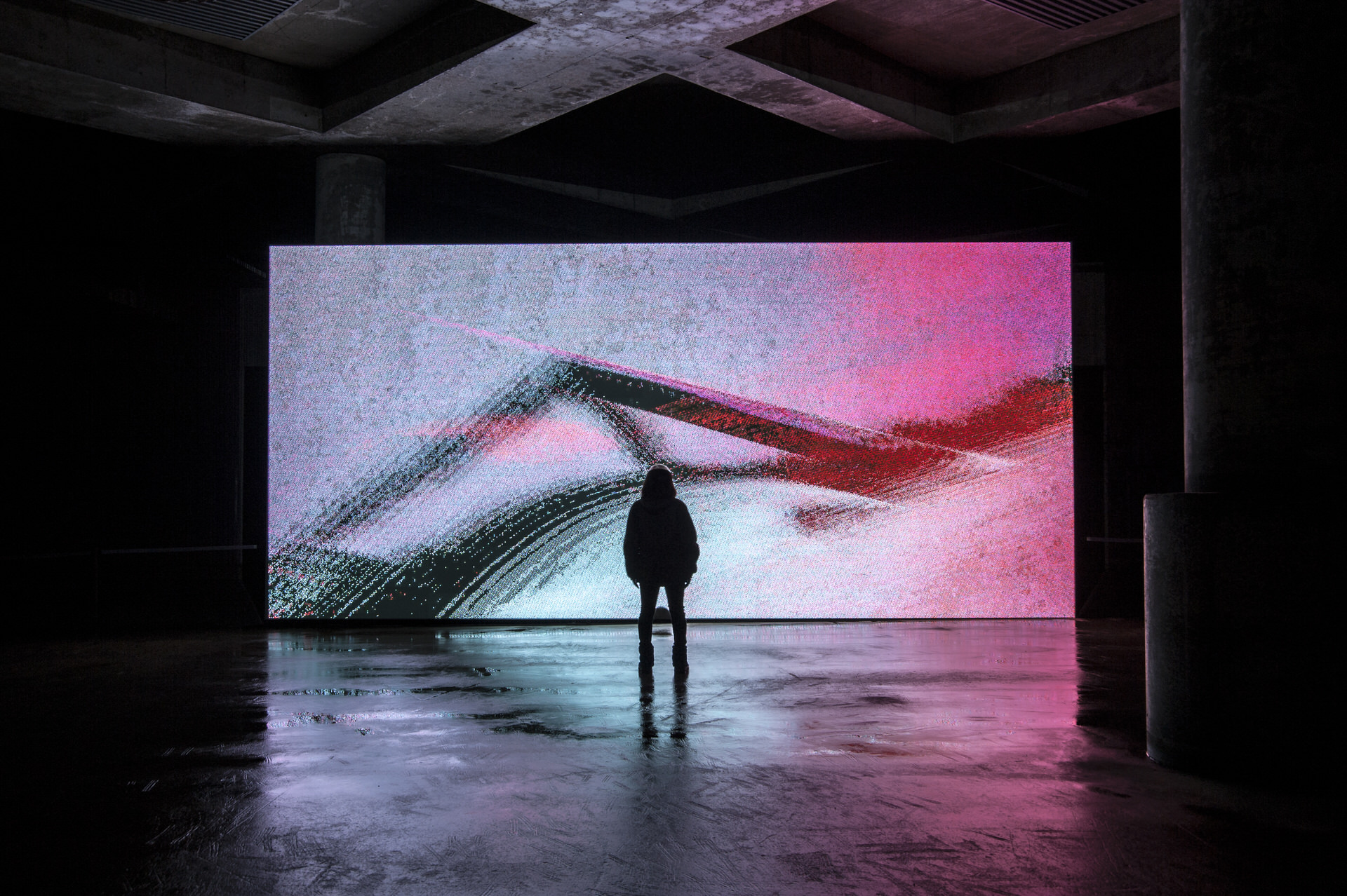 installation view in Snow Storage Space in Moerenuma Park